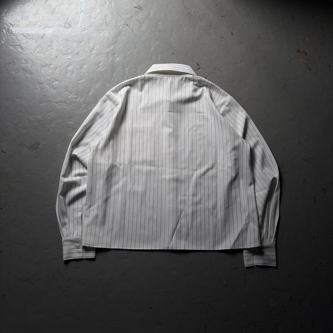 短丈フランネルシャツ/ストライプ