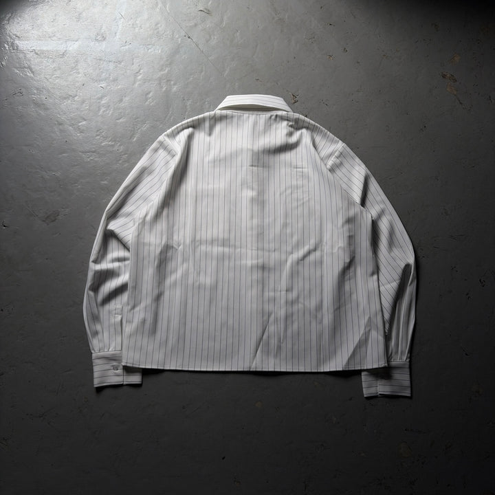 短丈フランネルシャツ/ストライプ