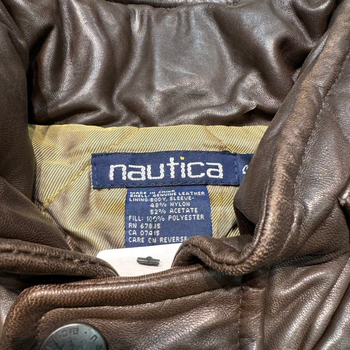 古着 NAUTICA/ノーティカ/ジップアップレザージャケット/サイズL-XL相当