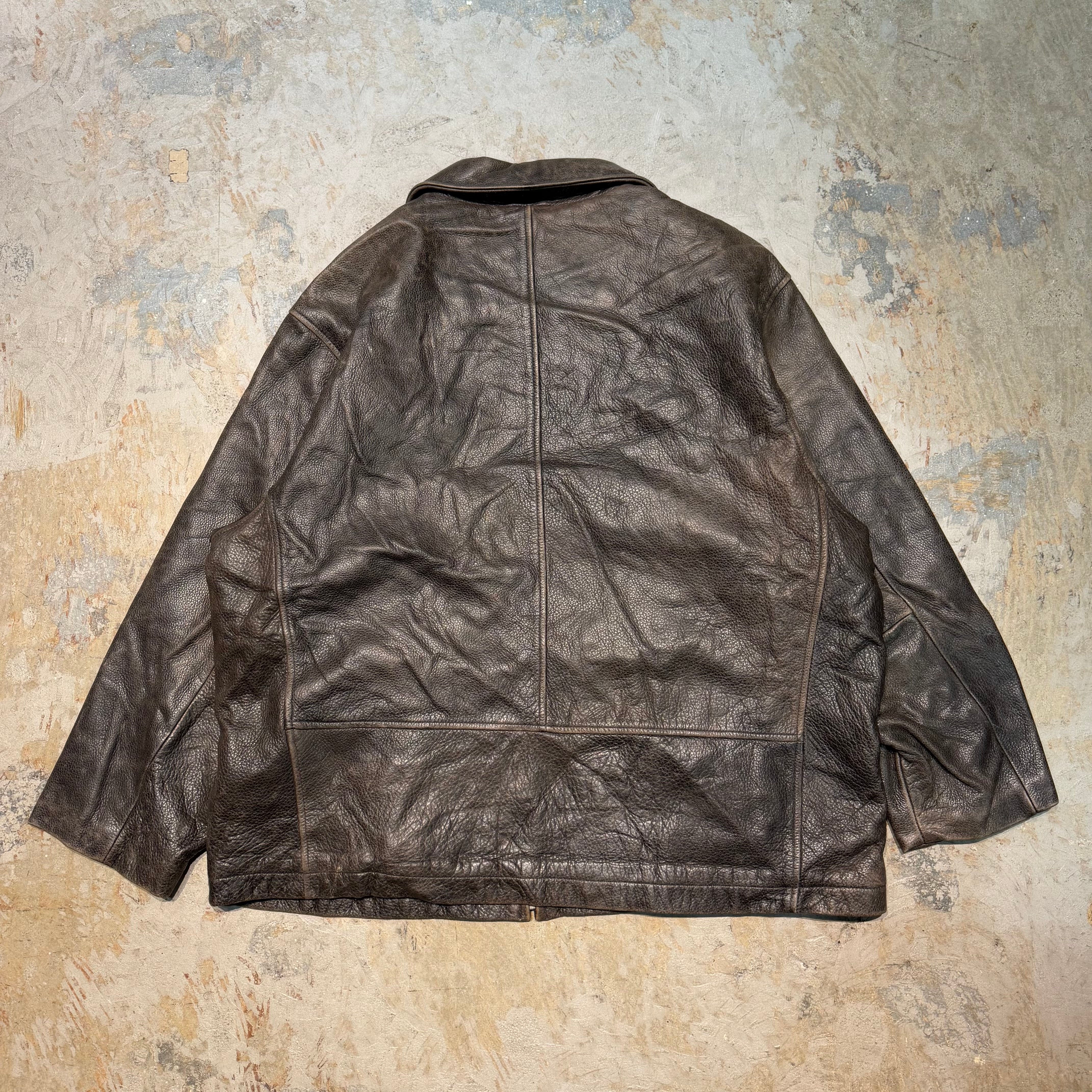 古着 00's EDDIE BAUER/ エディーバウアー/ ジップアップレザー