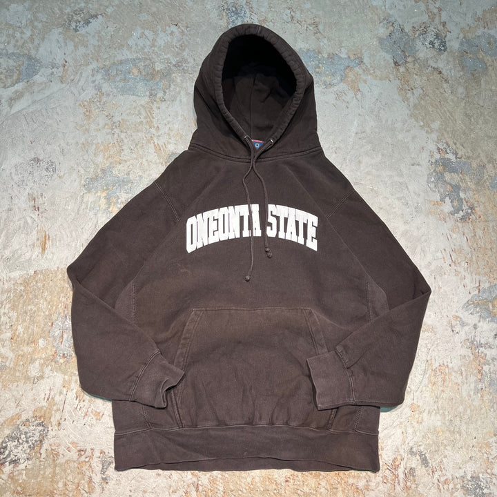 #3767 古着 MV SPORT/hoodie sweat/フーディースウェット/カレッジロゴ/ONEONTA STATE/サイズL