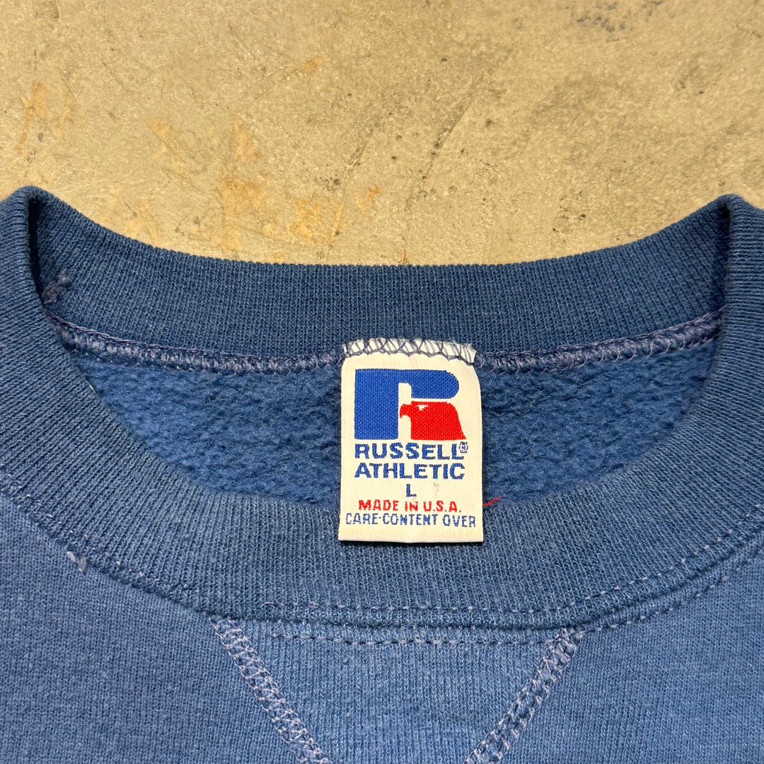 古着 90's USA製 RUSSELLATHLETIC/ ラッセル アスレチック/ クルーネックブランクスウェット/ 無地/Vガゼット/ サイズL