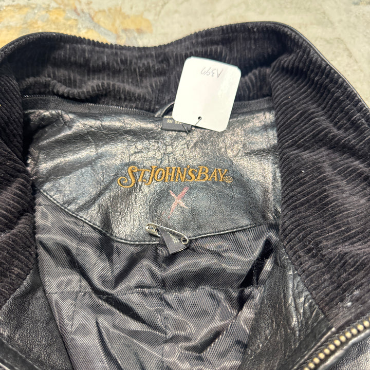 古着 ST JOHN'S BAY/セントジョンズベイ/本革ジップアップレザージャケット /サイズL