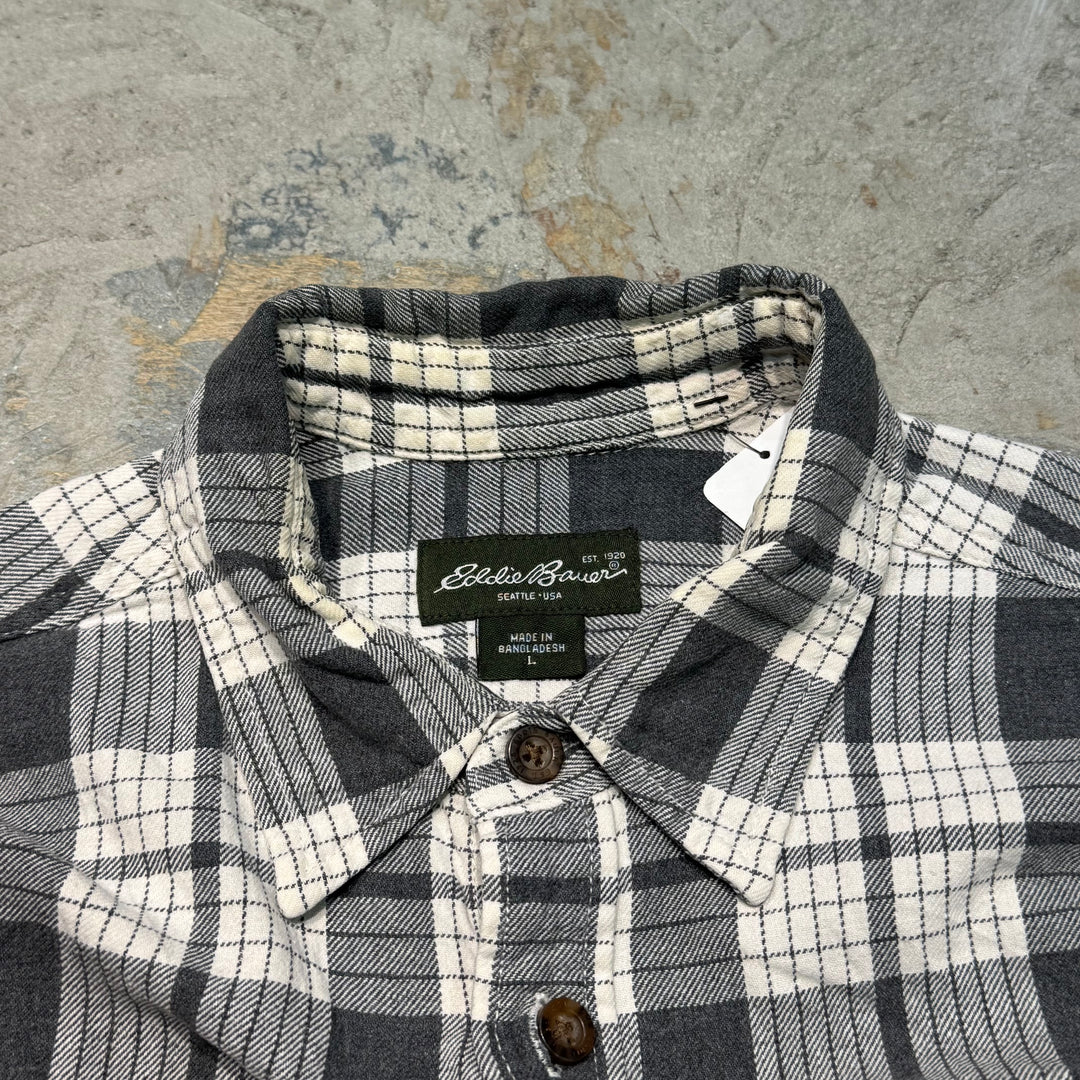 古着 Eddie Bauer/ エディー･バウアー/ フランネルシャツ/ チェック柄/ リメイク/ サイズL