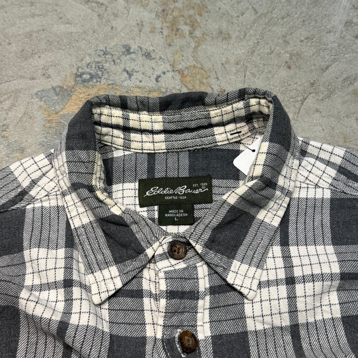 古着 Eddie Bauer/ エディー･バウアー/ フランネルシャツ/ チェック柄/ リメイク/ サイズL