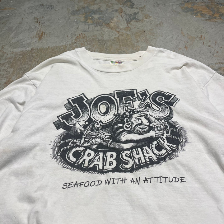 古着 90's フルーツオブザルーム/JOES CRAB SHACK/ヴィンテージ シングルステッチ プリント Tシャツ/サイズL