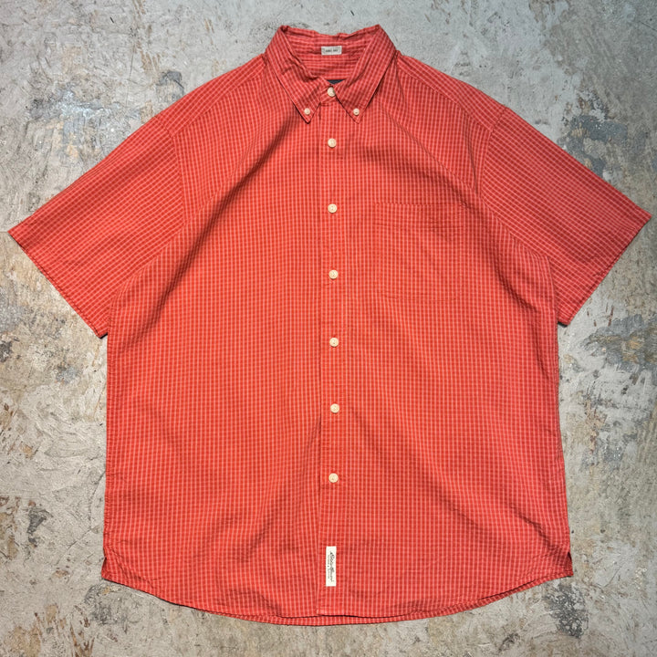 古着 EDDIE BAUER/ エディバウアー/ チェック柄/ ボタンダウン半袖シャツ/サイズL