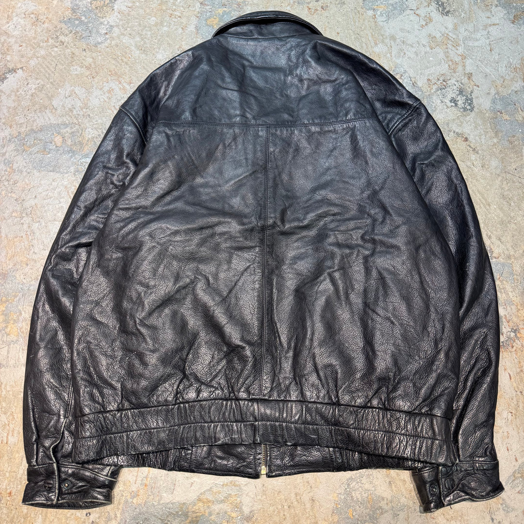 古着 ST JOHN'S BAY/セントジョンズベイ/本革ジップアップレザージャケット /サイズL