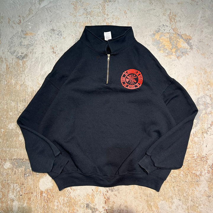 #3450 古着 JERZEES/ジャージーズ/Half zip sweat/ハーフジップスウェット/企業ロゴ/サイズ2XL