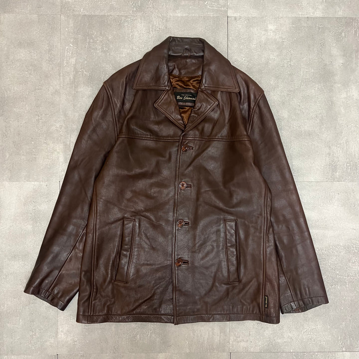 #1868 Unknow 古着/Leather jacket/フロントボタンレザージャケット/サイズM