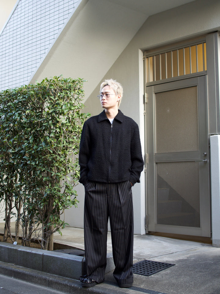 バギーロールアップワイドパンツ（ストライプ）