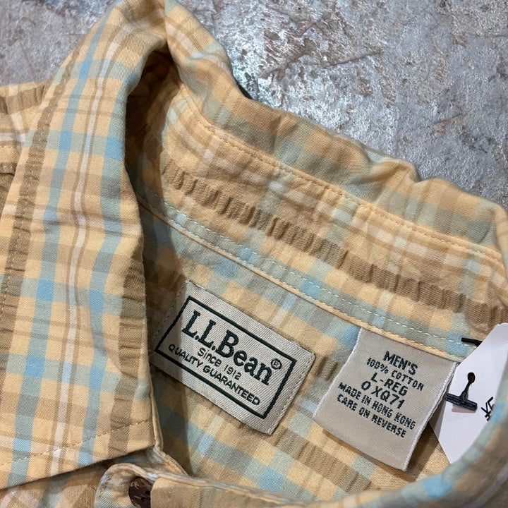 古着 L.L.Bean/ エルエルビーン/ 半袖シャツ/ チェック柄/ サイズL