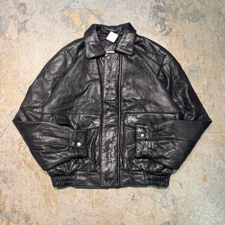 古着 USAVINTAGE/ジップアップレザージャケット/ サイズS