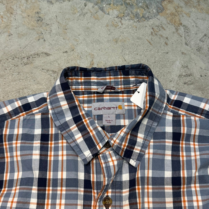 Used clothing carhartt/ short sleeve shirt/ checkered pattern/ size L