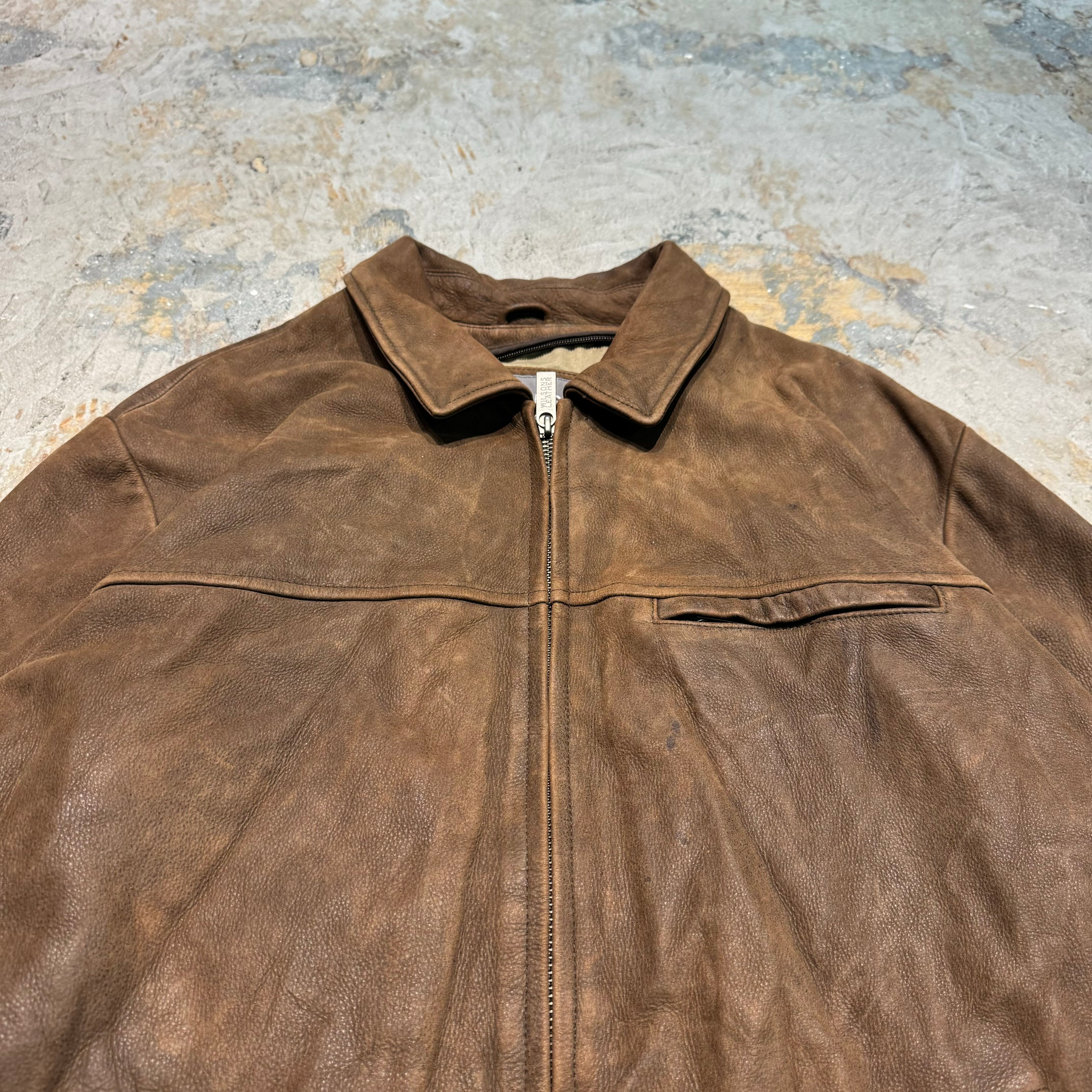 古着 wilsons leather レザージャケット レザー100% ブラウン 中古・古着通販】wilsons leather (ウィルソンズレザー) レザー