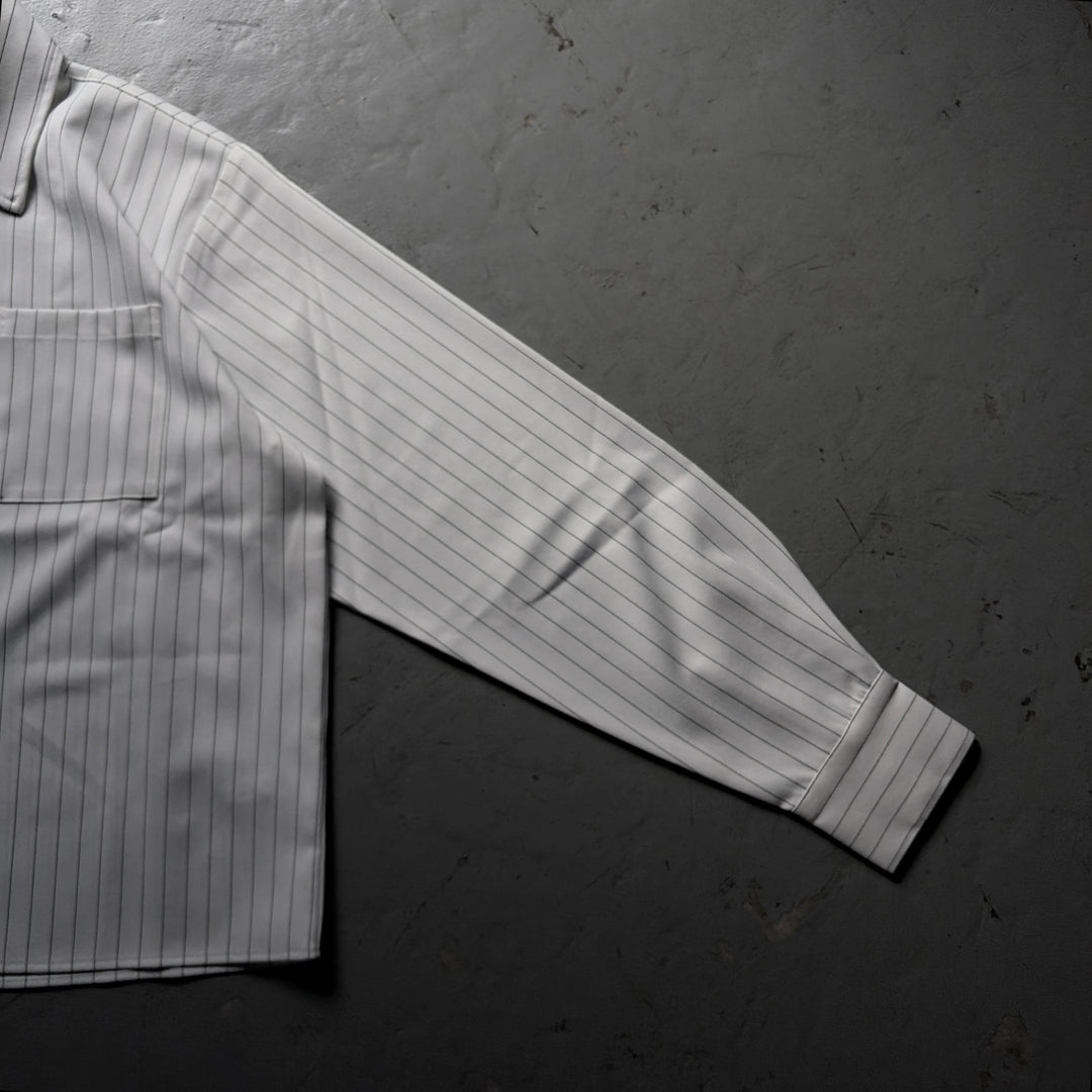 短丈フランネルシャツ/ストライプ