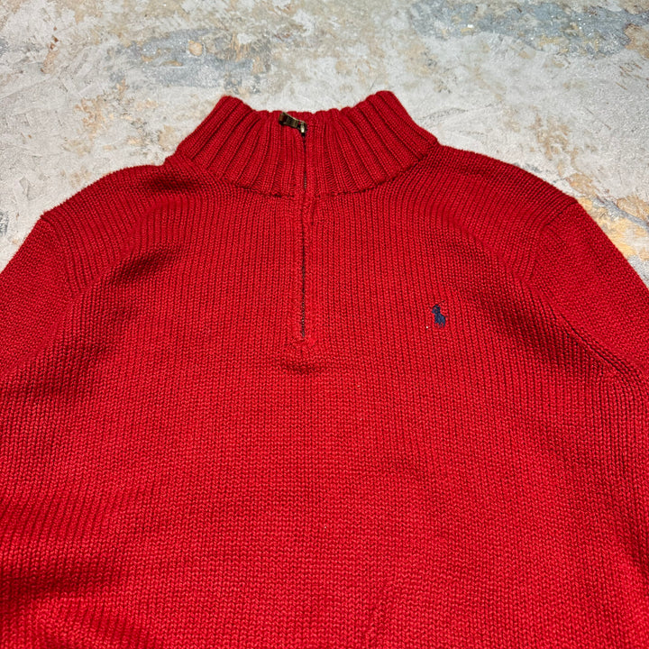 古着 POLO by Ralph Lauren/ポロラルフローレン/ハーフジップニットセーター/サイズL