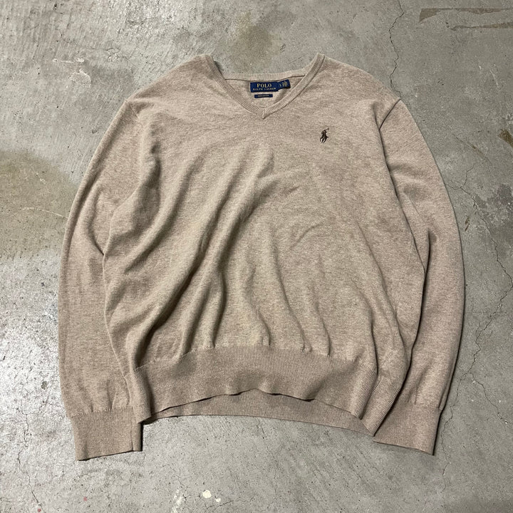 #3694古着/ラルフローレン/POLObyRalphLauren/コットンニット/Cottonknit/Ｖネック/サイズL