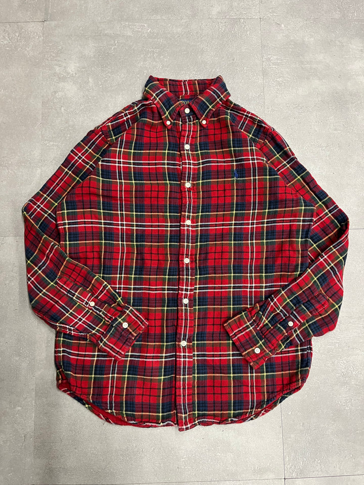 古着 POLO by Ralph Lauren/ ラルフ ローレン/ ボタンダウン長袖シャツ/ チェック柄/ サイズM