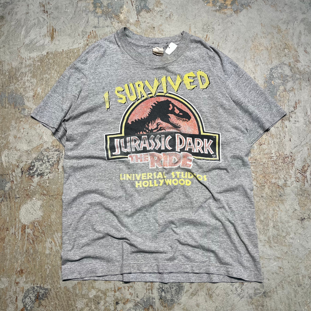 #4688 古着 ユニバーサルスタジオ  ハリウッド JURASSIC PARK ジュラシックパーク/ヴィンテージ シングルステッチ Tシャツ /サイズL