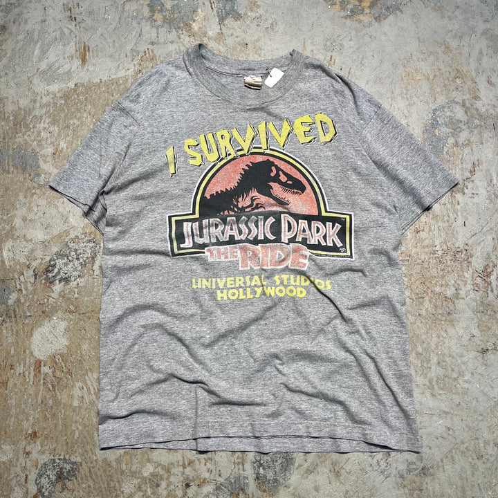 #4688 古着 ユニバーサルスタジオ  ハリウッド JURASSIC PARK ジュラシックパーク/ヴィンテージ シングルステッチ Tシャツ /サイズL