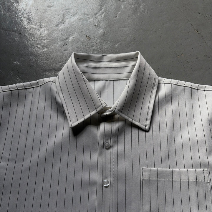 短丈フランネルシャツ/ストライプ