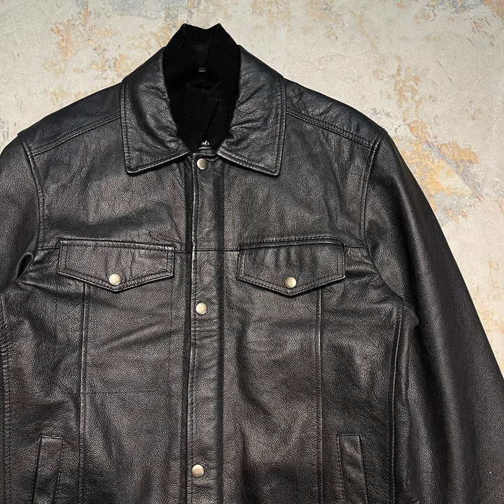 #1901  古着 Unknow/Leather jacket/フロントボタンレザージャケット/サイズ2XL