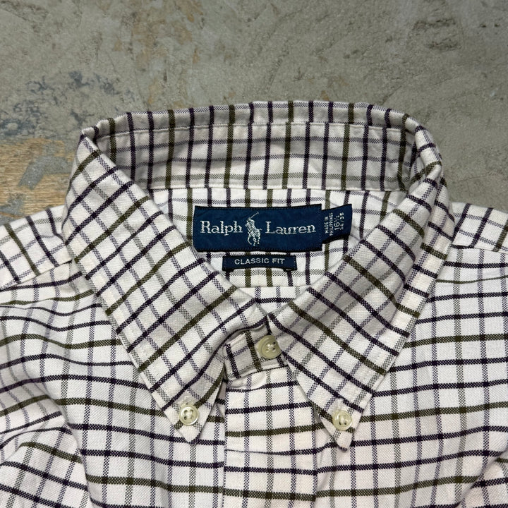古着 90's POLO by Ralph Lauren/ ラルフ ローレン/ ボタンダウン長袖シャツ/ チェック柄/ サイズXL相当