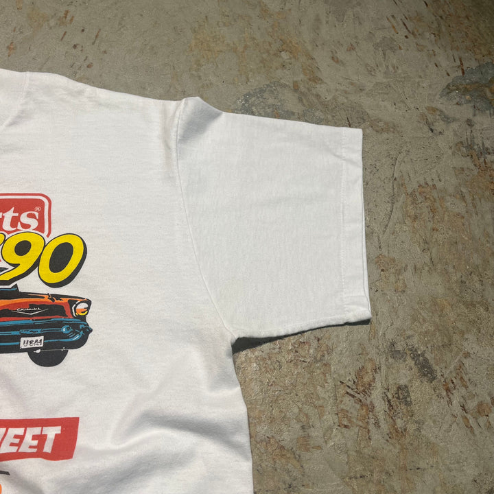 #4606 古着 90's USA製 オニータ/CARs&parts/ヴィンテージ シングルステッチ Tシャツ/企業系/サイズL