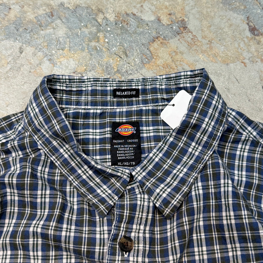 DICKIES, DICKIES, Long Sleeve Shirt, Checkered Plaid, Size XL