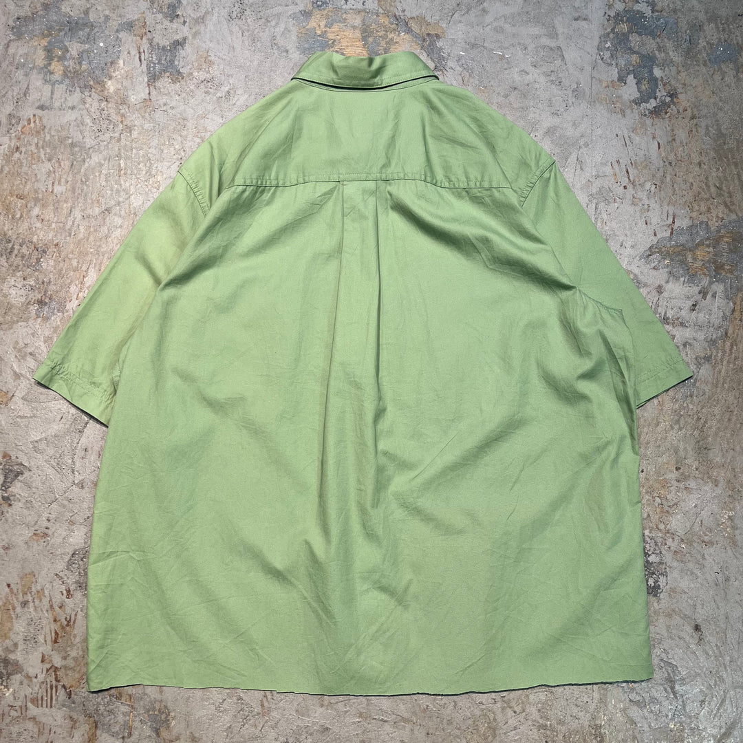 古着 EDDIE BAUER/ エディバウアー/ ボタンダウン半袖シャツ/ 無地/ サイズL