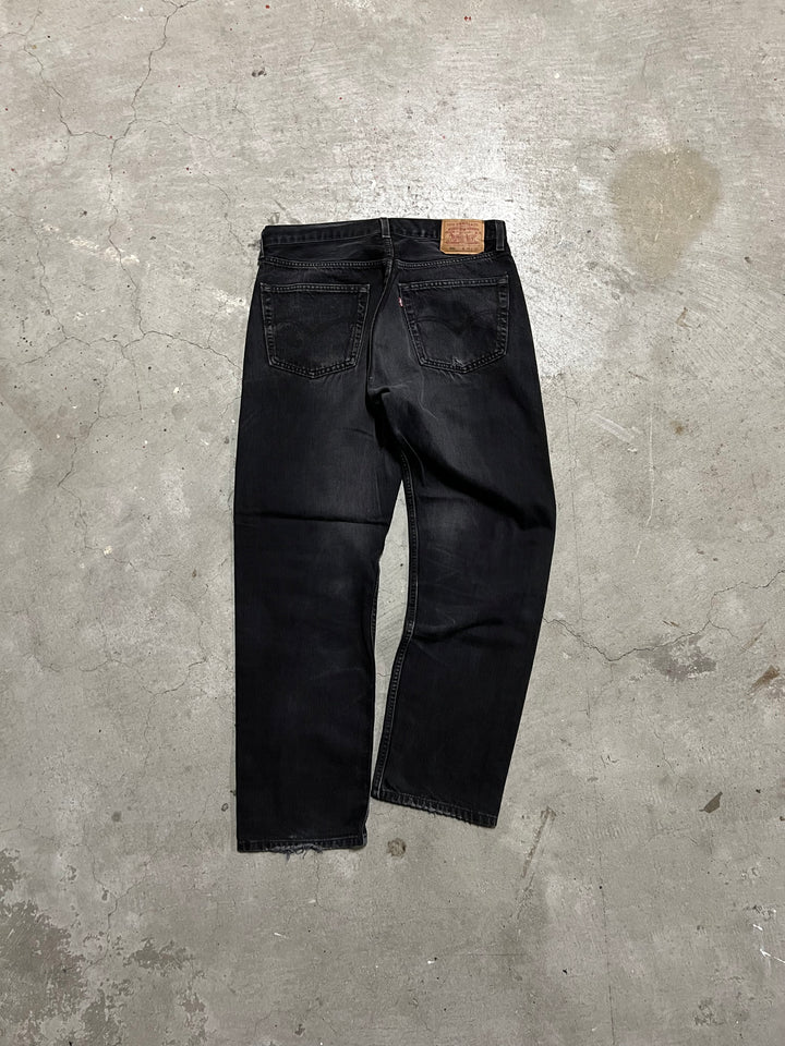 #MA15 古着 99's Levi's/リーバイス/Black Denim Pants/ブラックデニムパンツ/501/MADE IN U.S.A/実寸34×30