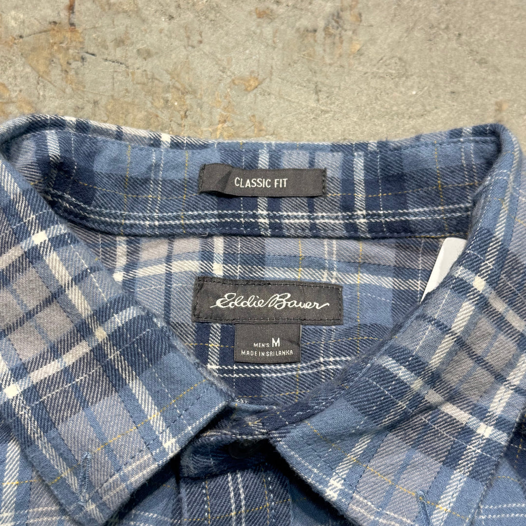 古着 eddie bauer/エディーバウアー/ ボタンダウン長袖短丈リメイクシャツ/ チェック柄/ サイズM