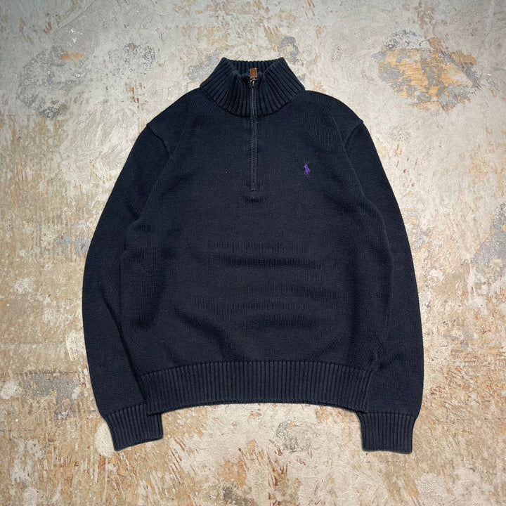 #3342 古着 Polo Ralph Lauren/ポロラルフローレン / Half Zip Cotton Knit Sweater/ハーフジップ コットンニット セーター / サイズM