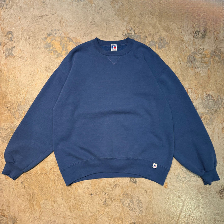 古着 90's USA製 RUSSELLATHLETIC/ ラッセル アスレチック/ クルーネックブランクスウェット/ 無地/Vガゼット/ サイズL