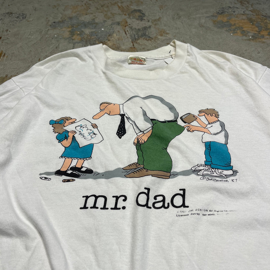 古着 80's/Ji Benton "mr. dad"/ヴィンテージ シングルステッチ プリントTシャツ/サイズXL