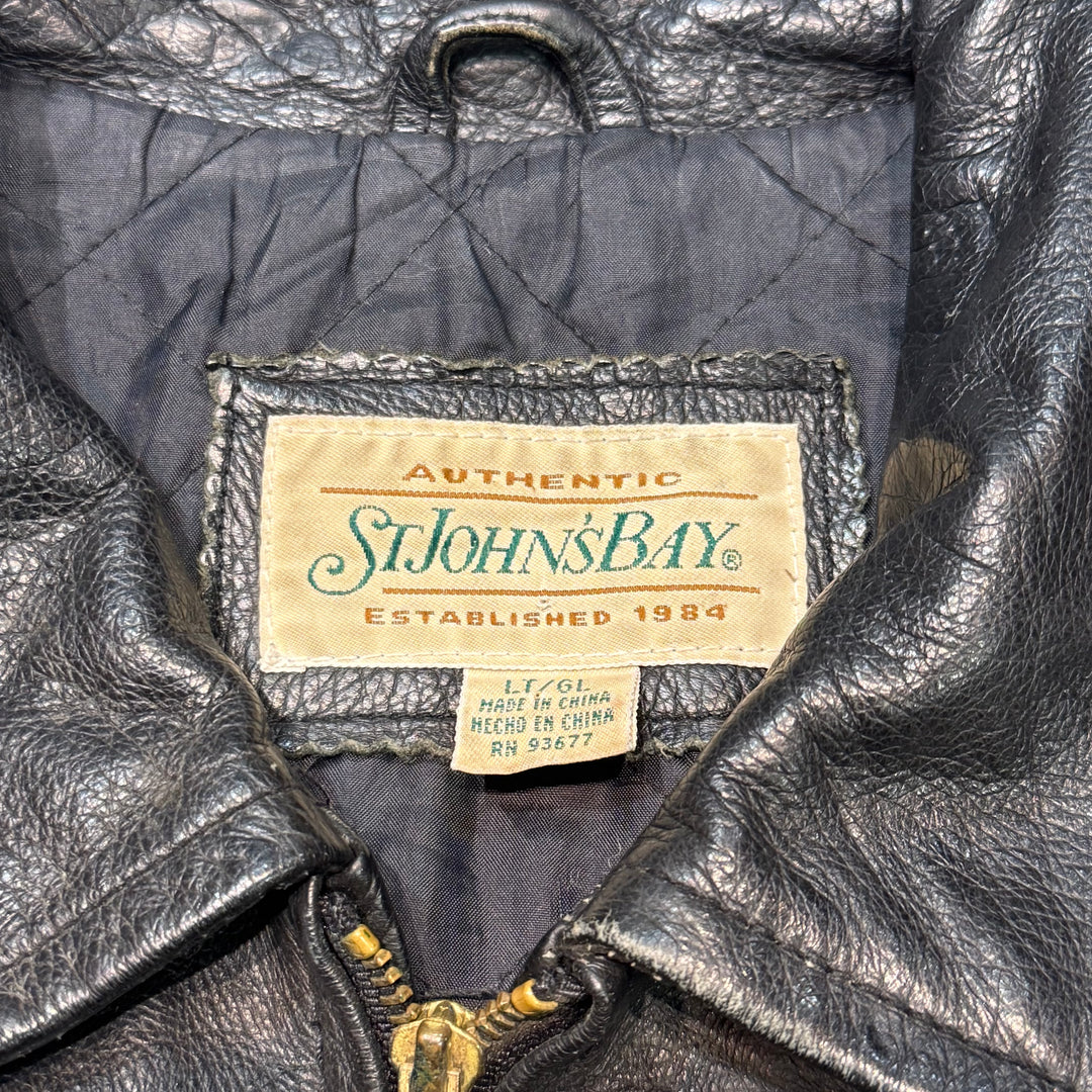 古着 ST JOHN'S BAY/セントジョンズベイ/本革ジップアップレザージャケット /サイズL