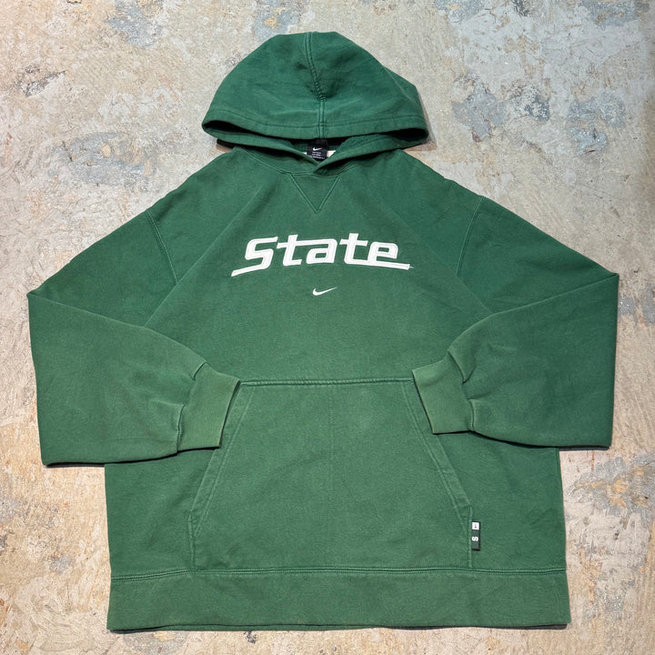 古着 NIKE/ ナイキ/スウォッシュ/カレッジロゴ/プルオーバーパーカー/ サイズL