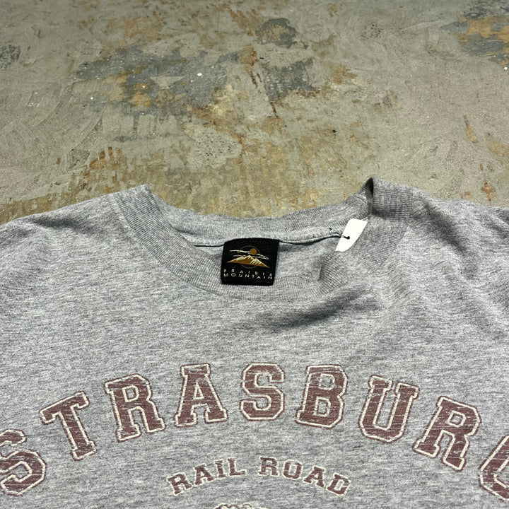 古着 USA製 STRASBURG/ストラスブルグ/鉄道/ヴィンテージ シングルステッチ プリントTシャツ/サイズXL