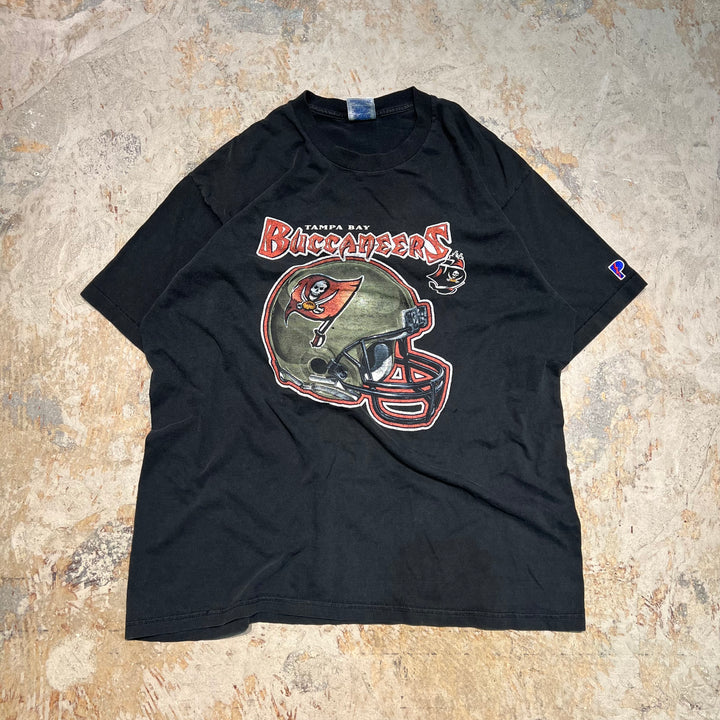 #4813 古着 90s USA製タンパベイ・バッカニアーズ NFL ヴィンテージ 袖シングルステッチ Tシャツ/サイズXL