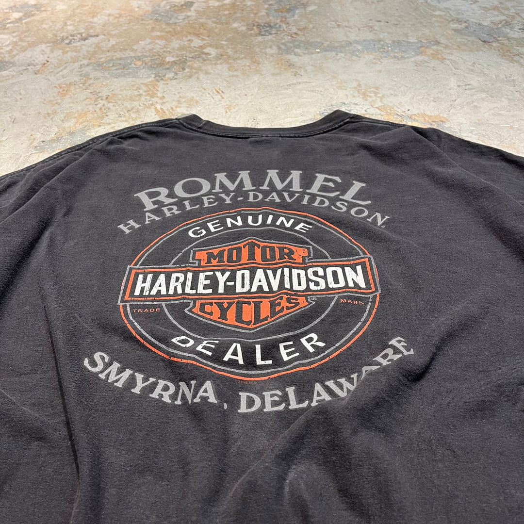 古着 Harley-Davidson/ハーレー ダビッドソン デラウェア州 スマーナ ロンメル店 プリントTシャツ サイズXXXXXL