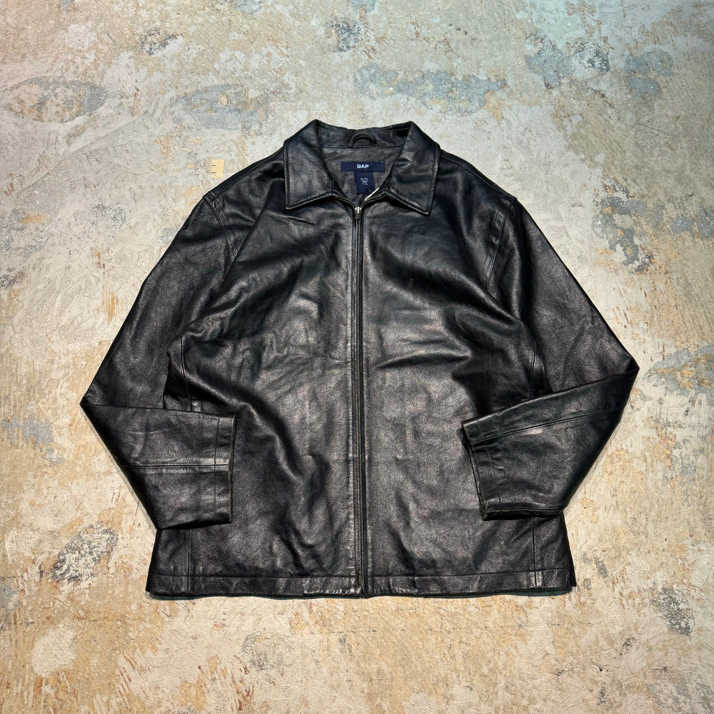 GAPメンズレザージャケット(Mサイズ) 1659 古着 GAP/ギャップ / Zip Up Leather Jacket/ジップアップレザー