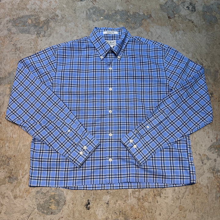 古着 L.L.Bean/ エルエルビーン/ ボタンダウン長袖シャツ/ チェック柄/ リメイク/ サイズM