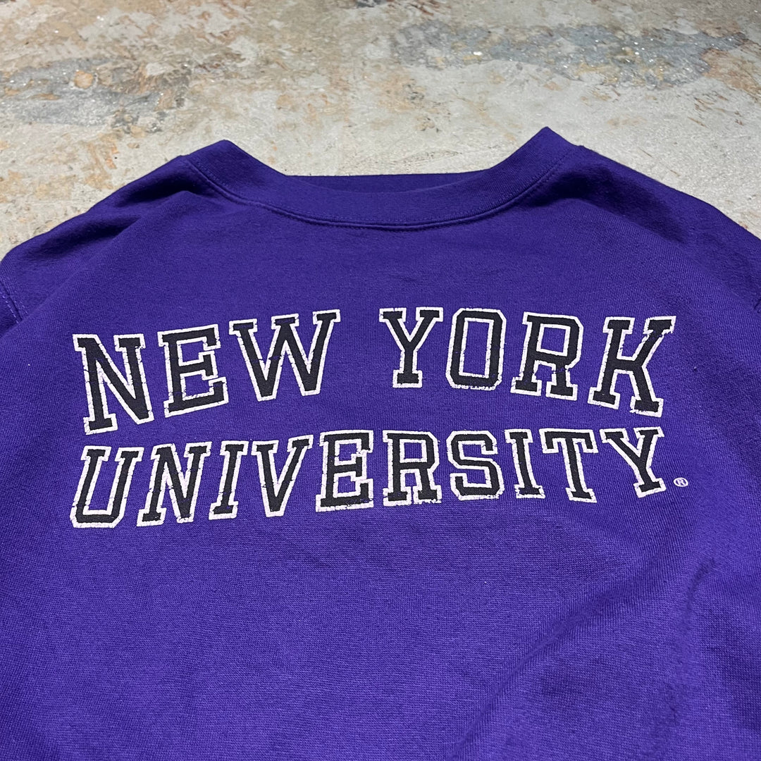 #4089 MV SPORT/ Crew Sweatshits/クルースウェット/NEW YORK UNIVERSITY/カレッジ/サイズL