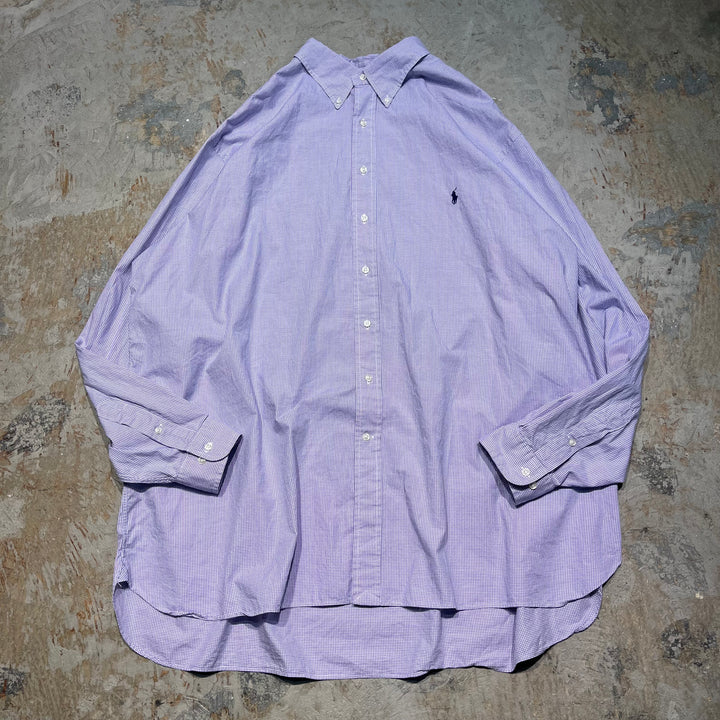 #4421 古着 Ralph Lauren/ラルフローレン/Long Sleeve Button Down Shirt/長袖ボタンダウンシャツ/チェック柄/サイズXXXL