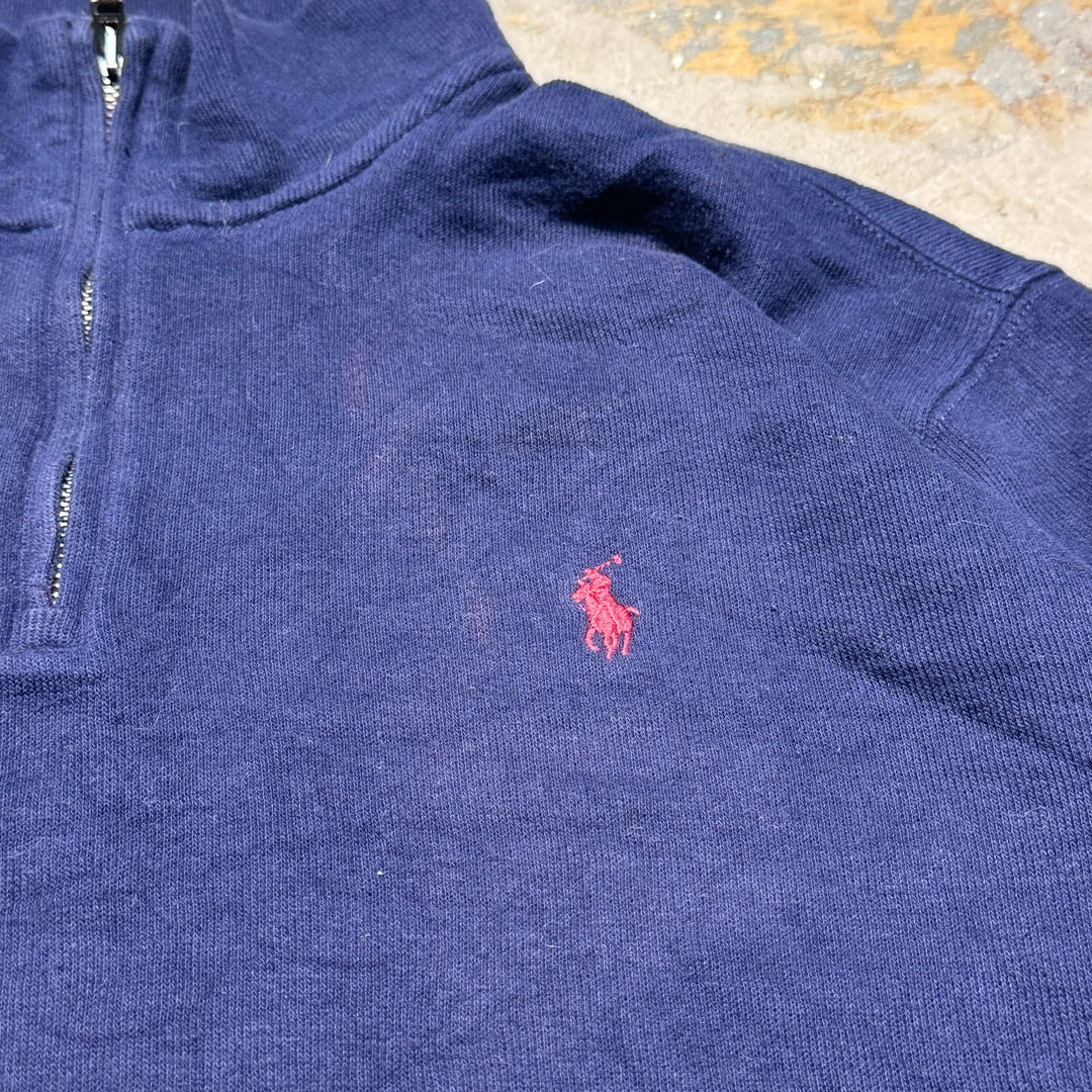 古着 POLO by Ralph Lauren/ポロラルフローレン/ハーフジップニットセーター/サイズL