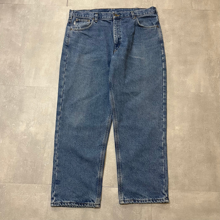 #1751 Old clothes Carhartt / Denim Pants / Jeans / Relaxed Fit / Checkered lining / Size 40×30