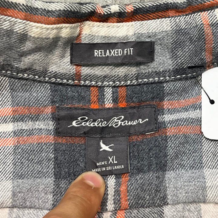 古着 Eddie Bauer/ エディー･バウアー/ コットンネルシャツ/ チェック柄/ リメイク/ サイズXL