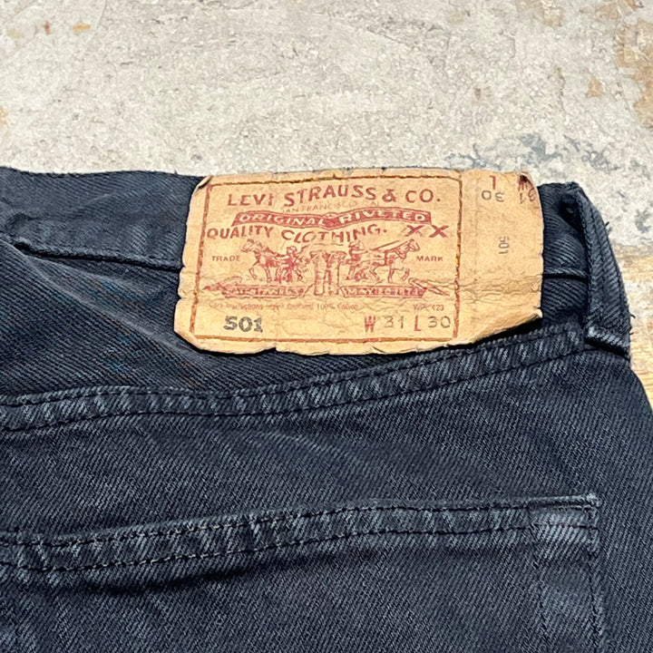 #4435 古着 Levi's/リーバイス/Black Denim Pants/ブラックデニムパンツ/501/MADE IN TURKY/サイズ31×30