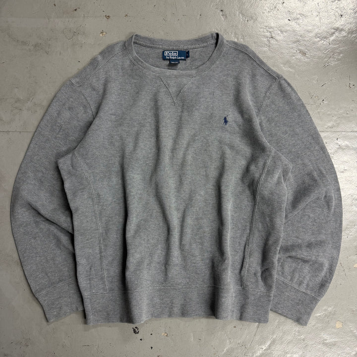古着 POLO by Ralph Lauren / ポロラルフローレン/ Vガゼット/ クルーネックコットンニットセーター/サイズL